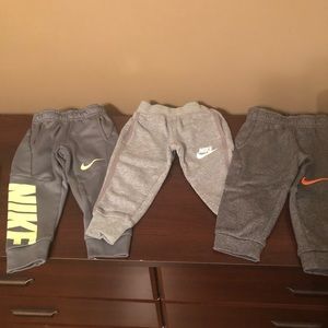 Three pairs of size 2T boy’s Nike joggers
